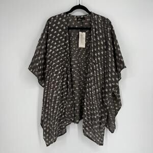 Maelu top womens one size lagen look brown printed oversized layering office